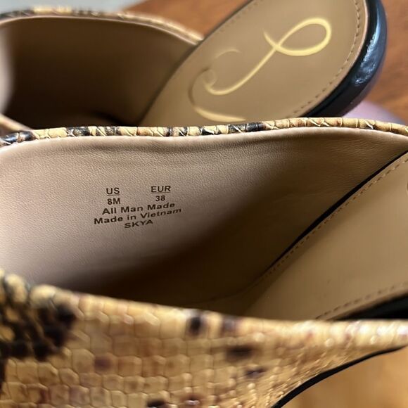 Sam Edelman Skya Snakeskin Print Embossed Leather Mules - Picture 15 of 15